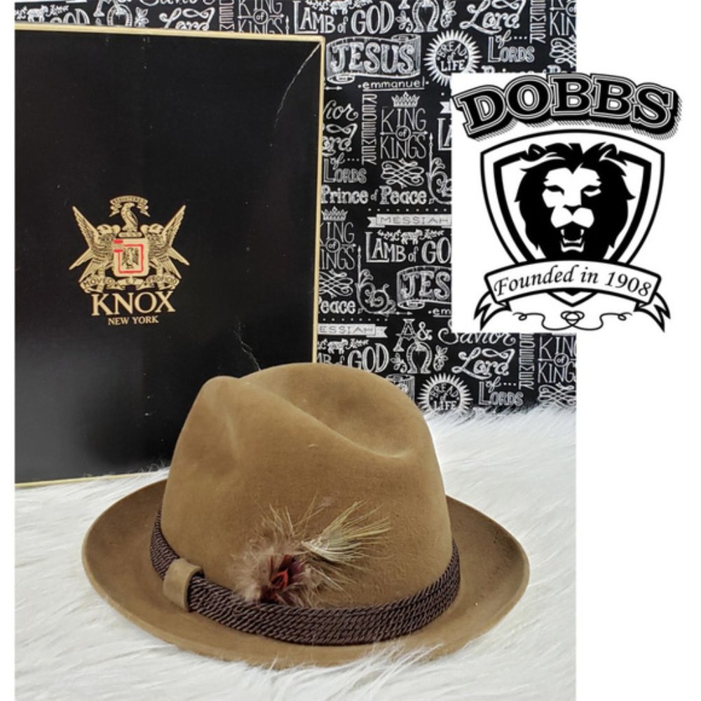 Dobbs Fur Felt Brown Fedora Hat 7 1/8